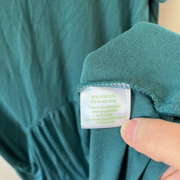 Garnet Hill Womens Teal Short-Sleeve Dress With‎ Pockets Medium - Picture 3 of 4